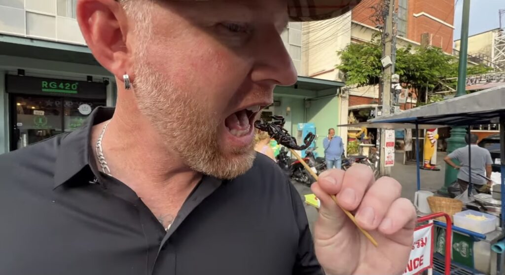 Eating Scorpion, Khaosan Road - Bangkok Thailand Travel Guide 2023